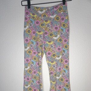 Younite Girl’s Bell Bottoms Flower Print Flare Leggings Pants - 12Y